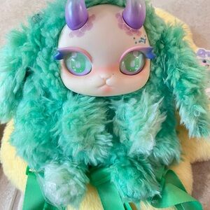 Little Dragon plush backpack - green
